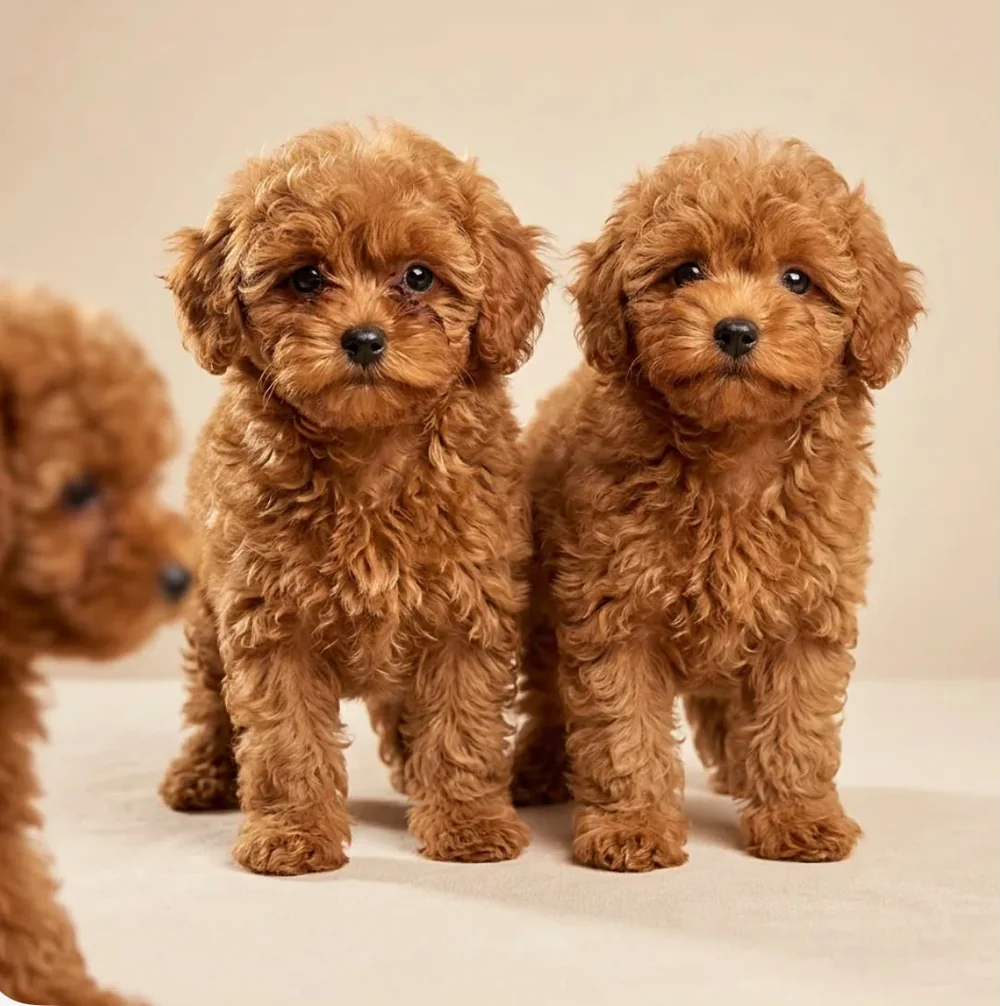 Poodle yavrular: Nar, Zümra, Maviş